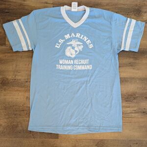 Marine Corps Women Recruit Training Command Blue Stripe Women's Tee
